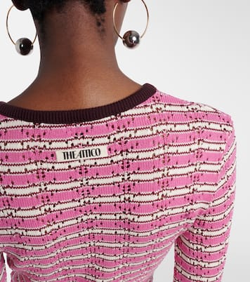 Striped crochet cotton minidress | The Attico