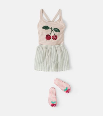 Maillot de bain Jade rayé à sequins | Konges Sløjd