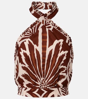 Suma printed cotton crop top | Poupette St Barth