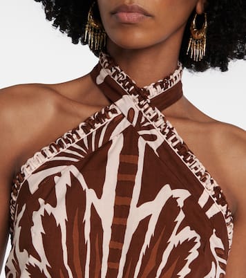 Suma printed cotton crop top | Poupette St Barth