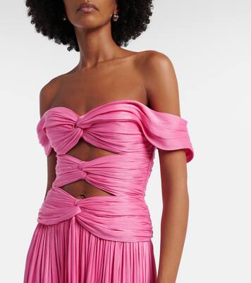 Cutout Lurex georgette gown | Costarellos