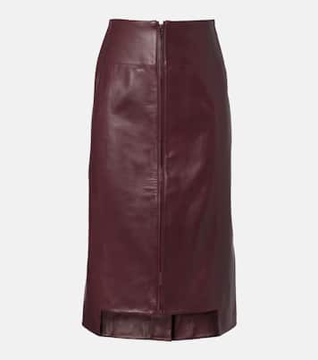 Midirock aus Leder  | Victoria Beckham