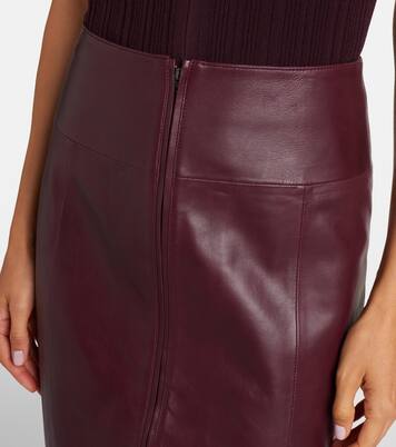 Midirock aus Leder  | Victoria Beckham