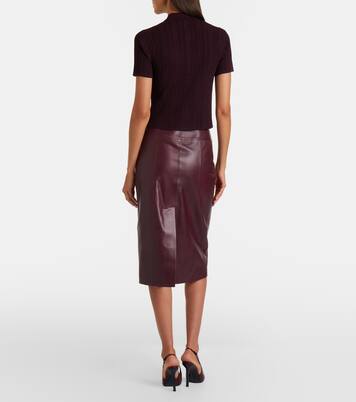 Midirock aus Leder  | Victoria Beckham