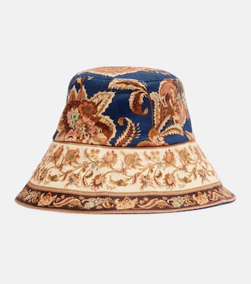 Reversible printed linen bucket hat | Zimmermann