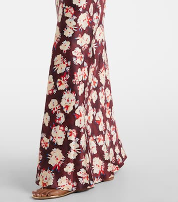 Chain-detail floral silk maxi dress | Rabanne