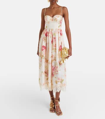 Midikleid Roselight aus Leinen mit Spitze | Zimmermann