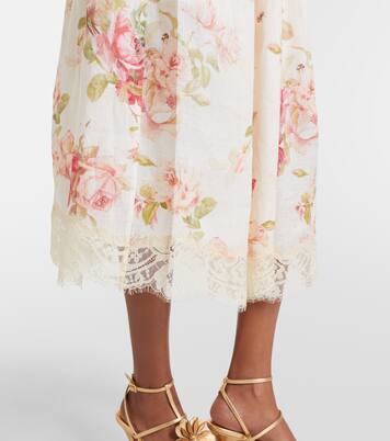 Midikleid Roselight aus Leinen mit Spitze | Zimmermann