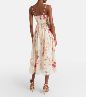 Midikleid Roselight aus Leinen mit Spitze | Zimmermann
