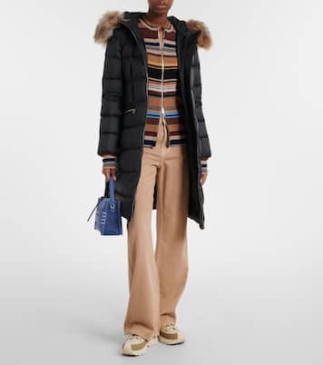Boedic shearling-trimmed down coat | Moncler