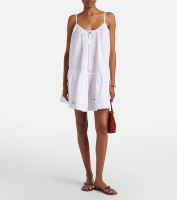 Embroidered cotton poplin minidress | Juliet Dunn