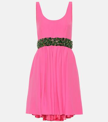 Embellished crêpe minidress | Prada