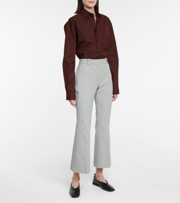 Pantalon Teller à taille haute en coton mélangé | Joseph