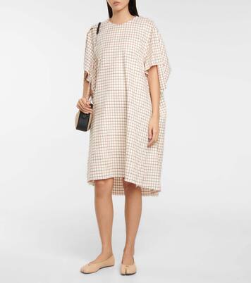 Robe midi en laine à carreaux | Maison Margiela