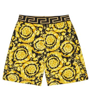 Barocco printed cotton shorts | Versace Kids