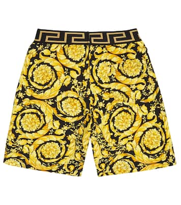 Barocco printed cotton shorts | Versace Kids