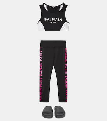 Logo printed leggings | Balmain Kids