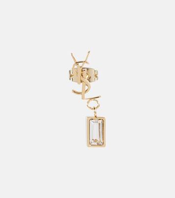 Single YSL rhinestone-embellished earring | Saint Laurent