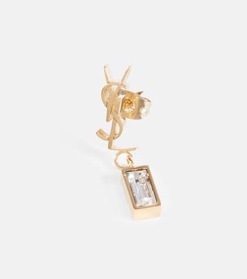 Single YSL rhinestone-embellished earring | Saint Laurent