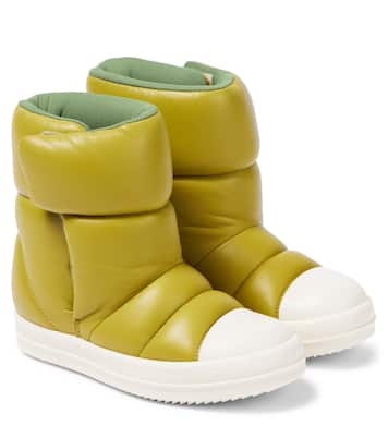 Puffer leather ankle boots | Rick Owens Kids
