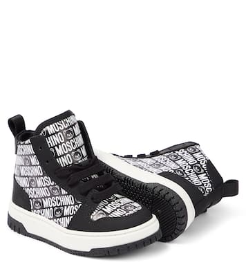 Logo high-top leather sneakers | Moschino Kids