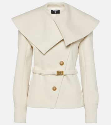 Asymmetric virgin wool coat   | Balmain