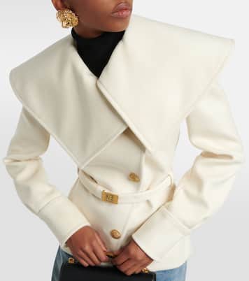 Asymmetric virgin wool coat   | Balmain