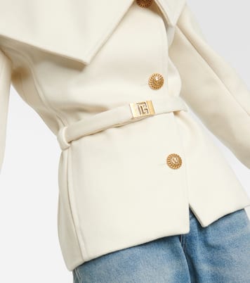 Asymmetric virgin wool coat   | Balmain