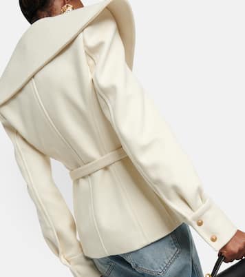 Asymmetric virgin wool coat   | Balmain