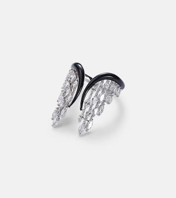 Angel Wings 18kt gold ring with diamonds | Kamyen