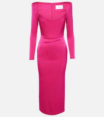 Crêpe satin midi dress | Alex Perry