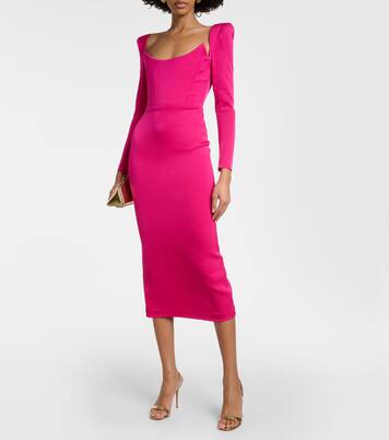 Crêpe satin midi dress | Alex Perry