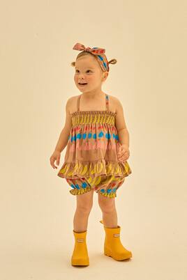 婴幼儿 — Fruit棉质连衣裙、灯笼裤与发箍套装 | Jellymallow