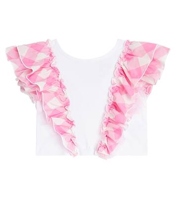 x Barbie® cotton-blend jersey top | Monnalisa