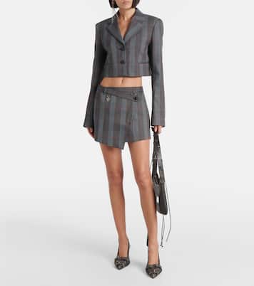 Jaza checked cropped wool-blend blazer  | Acne Studios