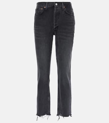High-Rise Cropped Straight Jeans Riley | Agolde