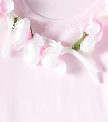 Camiseta de algodón con apliques florales | Monnalisa