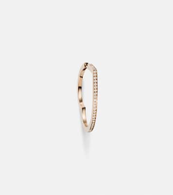 Antifer Heart Large 18kt rose gold single hoop earring with diamonds | Repossi