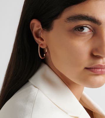 Antifer Heart Large 18kt rose gold single hoop earring with diamonds | Repossi