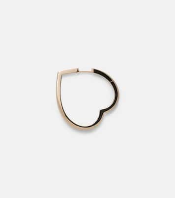 Antifer Heart Large 18kt rose gold single hoop earring with diamonds | Repossi