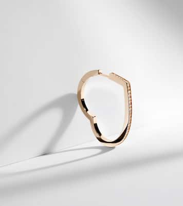 Antifer Heart Large 18kt rose gold single hoop earring with diamonds | Repossi