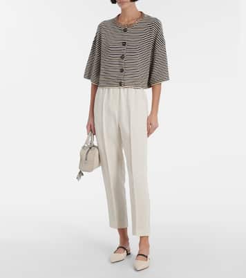 Pantalones tapered de sarga | Brunello Cucinelli