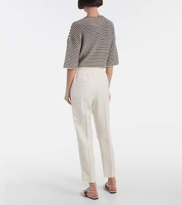 Pantalones tapered de sarga | Brunello Cucinelli