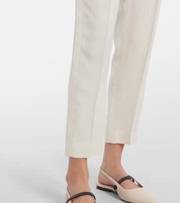 Pantalones tapered de sarga | Brunello Cucinelli