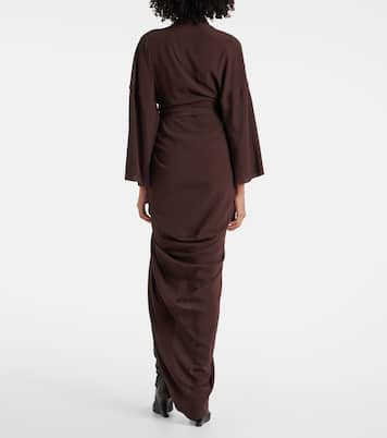Abito lungo a portafoglio in raso | Rick Owens