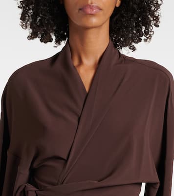 Abito lungo a portafoglio in raso | Rick Owens