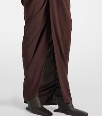 Abito lungo a portafoglio in raso | Rick Owens