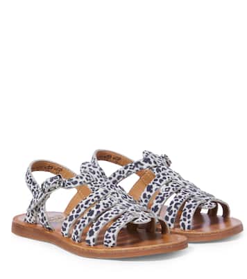 Plagette leopard-print leather sandals | Pom d'Api