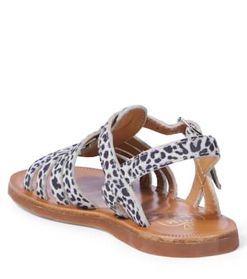 Plagette leopard-print leather sandals | Pom d'Api