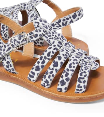 Plagette leopard-print leather sandals | Pom d'Api